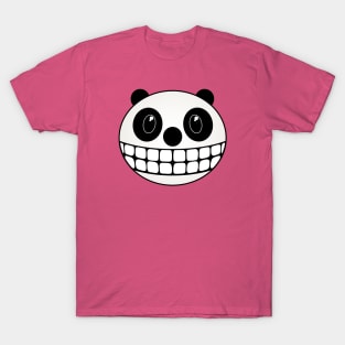 Grinning Cartoon Panda Bear Face Caricature T-Shirt